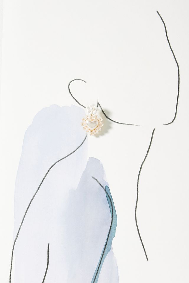 The Pink Reef Pearl Heart Earrings #2
