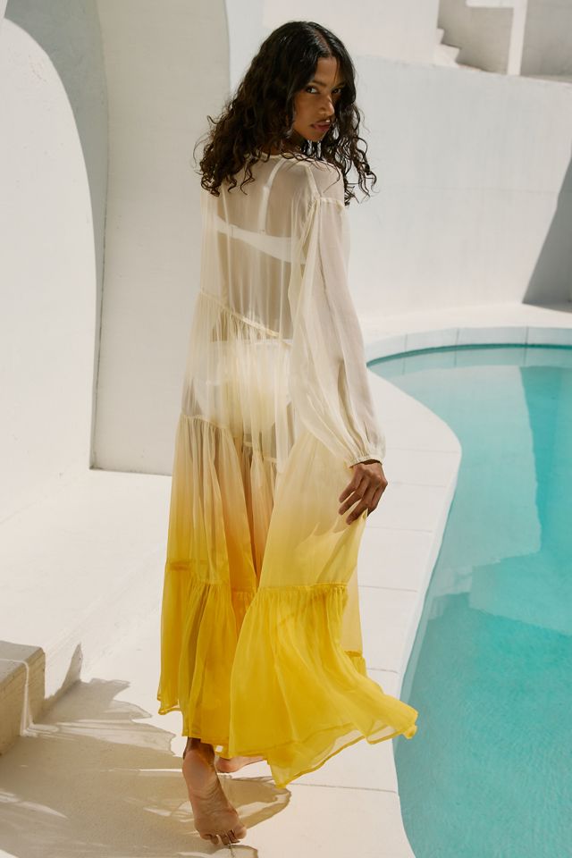 By Anthropologie Tiered Sheer Ombré Duster #1