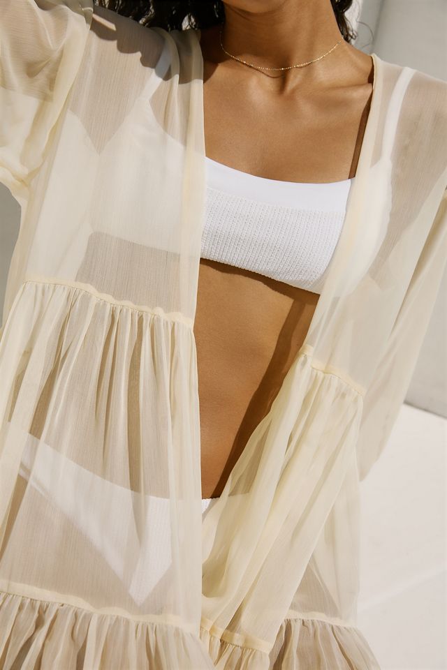 By Anthropologie Tiered Sheer Ombré Duster #2