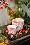 Ceramic Citronella + Thyme Candle, Coral Floral