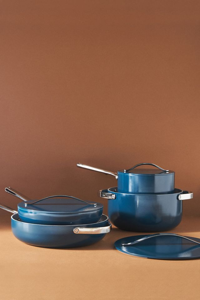 Caraway Home 7-Piece Navy Blue Non-Stick Ceramic Cookware Set + Reviews