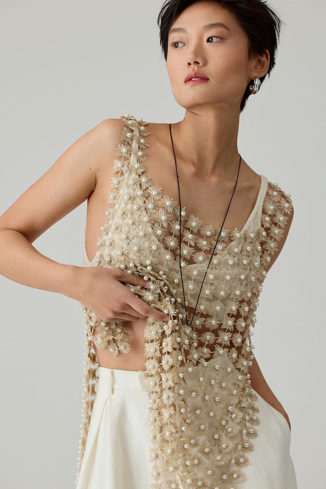 beaded tunic dress anthropologie Agua Bendita x Anthropologie Maxine Embellished Tunic Dress
