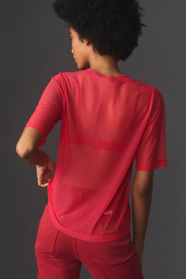 Porridge Mesh Half-Sleeve Top #1