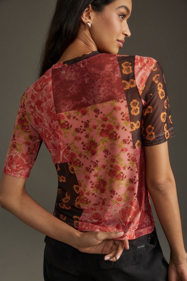 Porridge Mesh Half-Sleeve Top #1