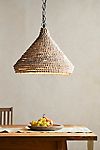 Wood Beaded Chandelier, Conical