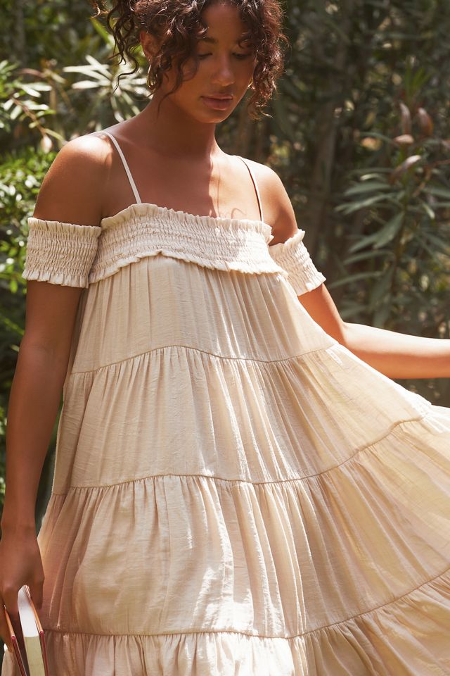 Sarah Hann Smocked Off-The-Shoulder Tiered Dress #3