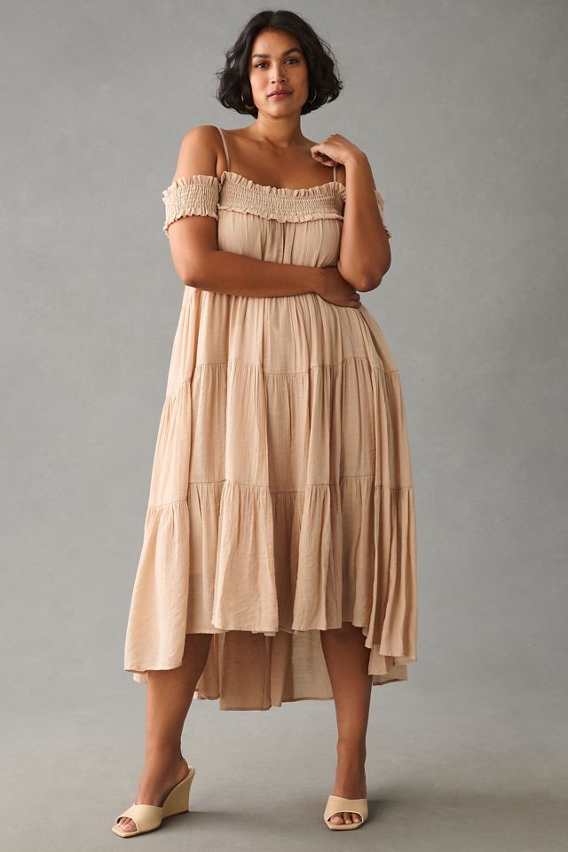 Sarah Hann Smocked Off-The-Shoulder Tiered Dress #5