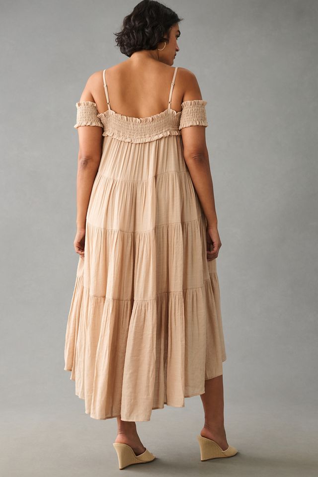 Sarah Hann Smocked Off-The-Shoulder Tiered Dress #7