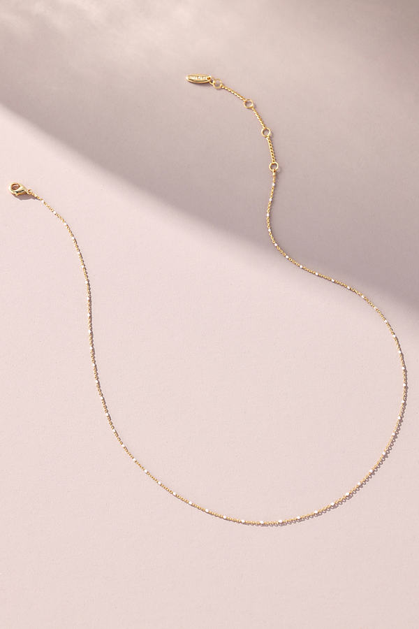 By Anthropologie Delicate Jeweled Chain Necklace In White