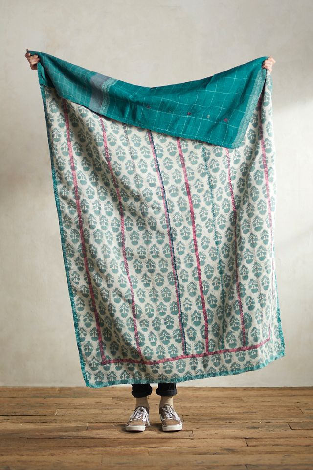 Recycled Sari Kantha Throw #1