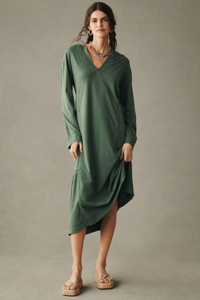 Daily Practice by Anthropologie Long Sleeve Hooded Midi Dress