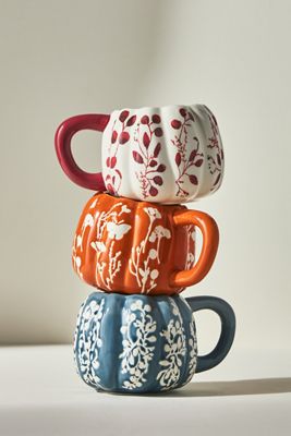 Floral Pumpkin Mug
