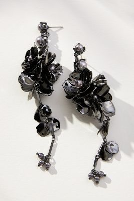 By Anthropologie Blossom Drop Earrings In Black