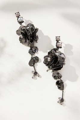 By Anthropologie Blossom Drop Earrings In Silver