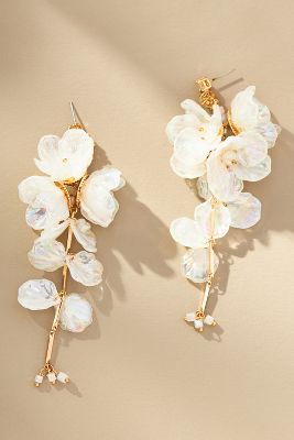 Shop By Anthropologie Blossom Drop Earrings In White