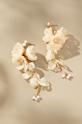 Shop By Anthropologie Blossom Drop Earrings In Beige