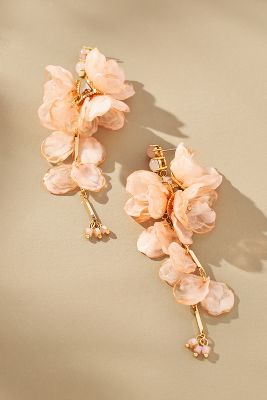 Shop By Anthropologie Blossom Drop Earrings In Orange