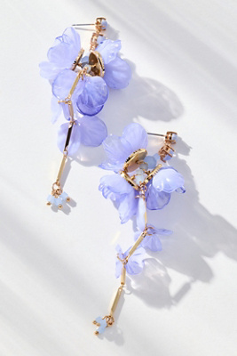 By Anthropologie Blossom Drop Earrings In Blue