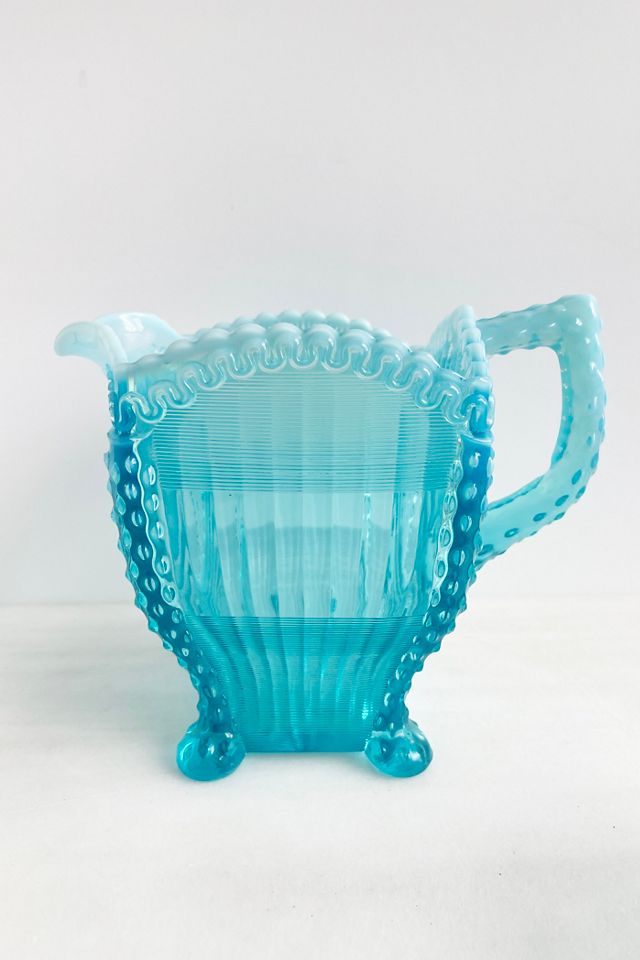 Old Flame Candle Co. Vintage 1890s Blue Opalescent Northwood Glass