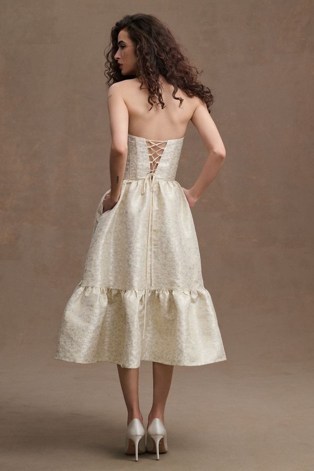 V. Chapman Virginia Tiered Strapless Corset Midi Dress #1