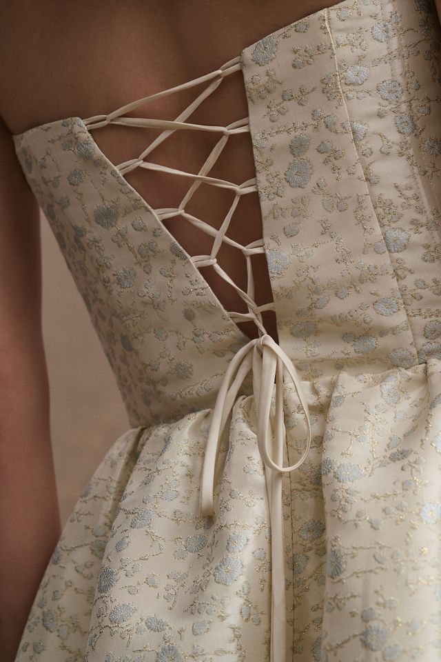 V. Chapman Virginia Tiered Strapless Corset Midi Dress #3