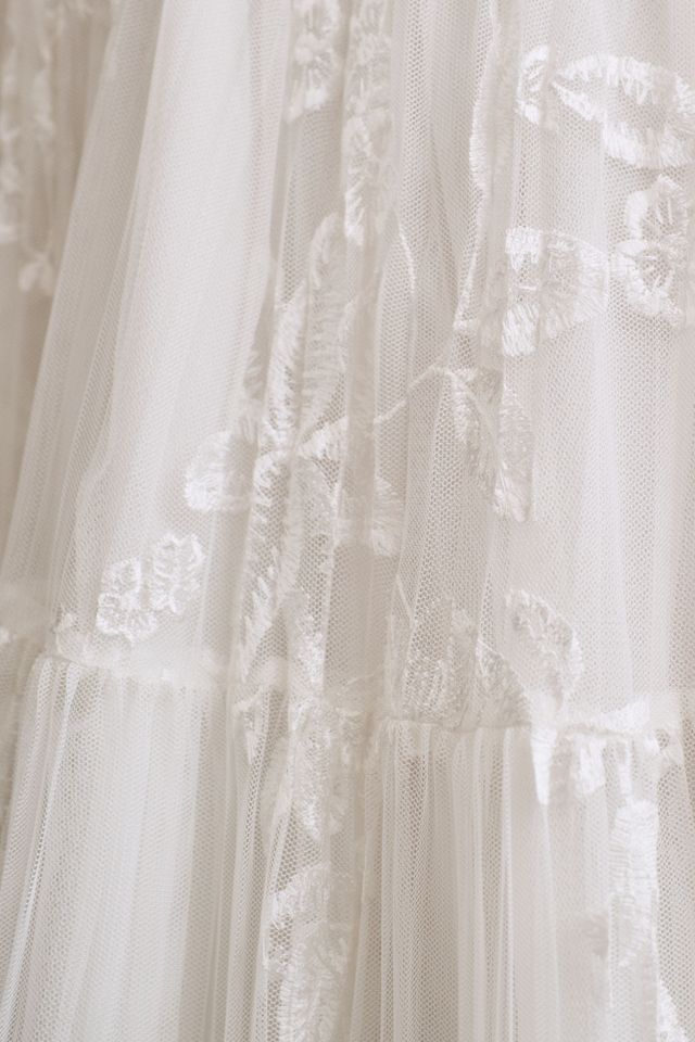 BHLDN Valentina V-Neck Flutter-Sleeve Empire-Waist Wedding Gown #10
