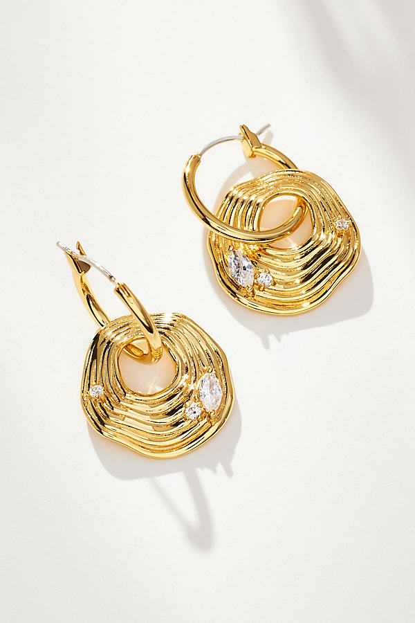 Jackie Mack Rippled Huggie Hoop Earrings In Gold