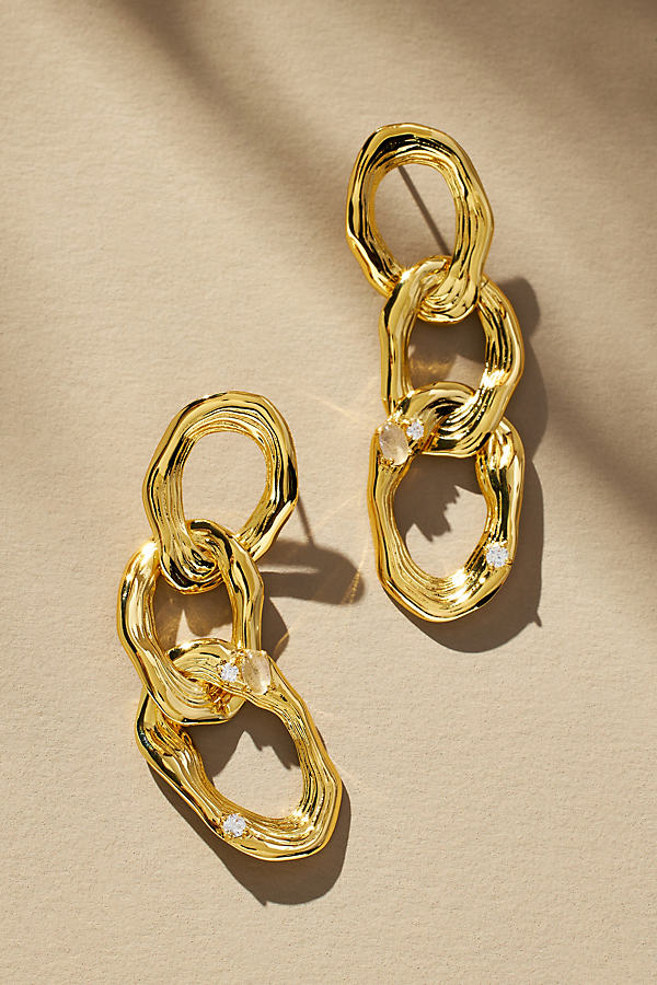 Jackie Mack Astra Link Drop Earrings In Gold