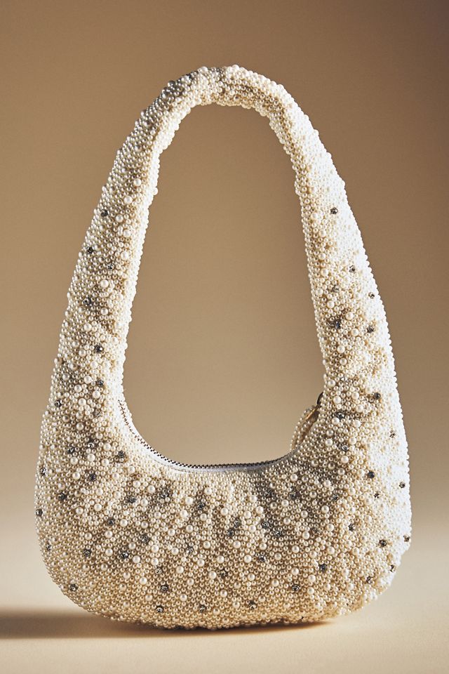 Pearl-Embellished Shoulder Bag #1