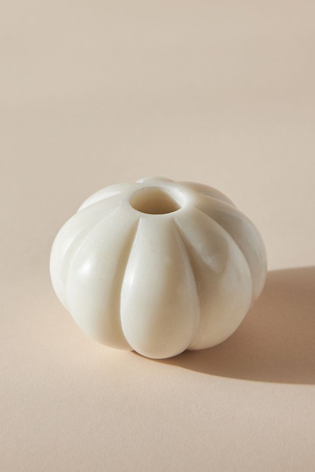 Marble Pumpkin Taper Candle Holder #2