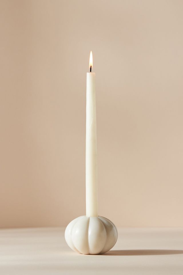 Marble Pumpkin Taper Candle Holder #1