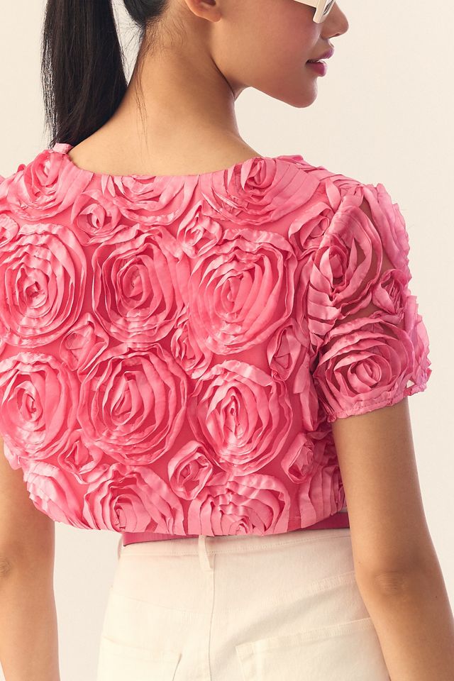 Hutch Cropped Rosette Appliqué Topper #1