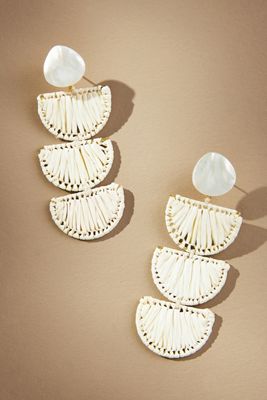 Raffia Half-Moon Drop Earrings
