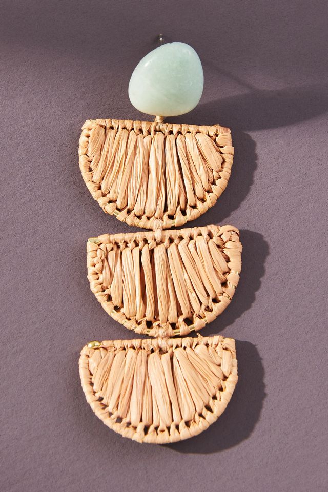 Raffia Half-Moon Drop Earrings #1