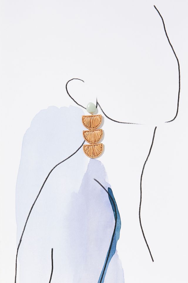 Raffia Half-Moon Drop Earrings #2