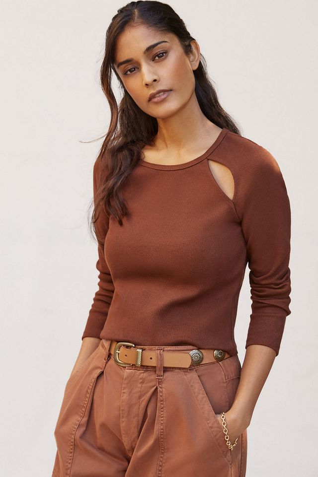 Ribbed Cutout Top