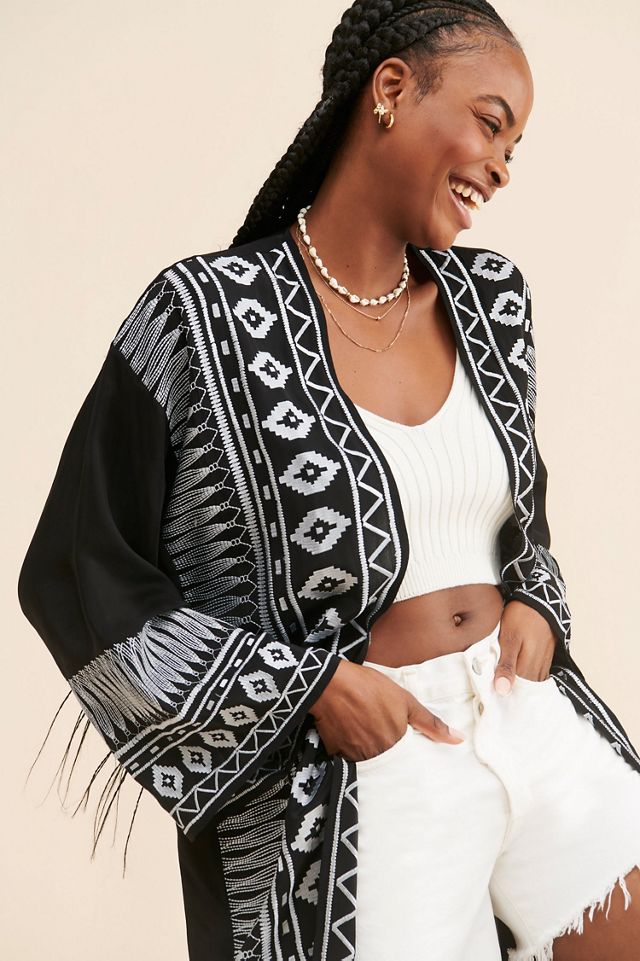 Ollari Embroidered Duster | Anthropologie