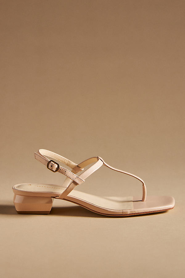 By Anthropologie Strappy Thong Sandals In Beige