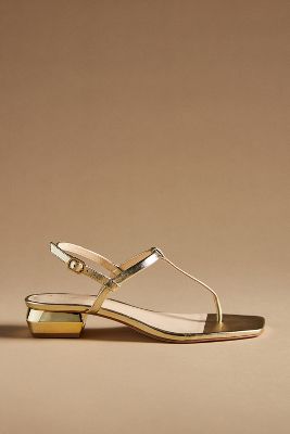By Anthropologie Strappy Thong Sandals In Gold