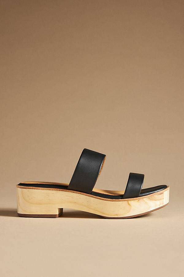 Nisolo Heeled Clog Sandals In Black