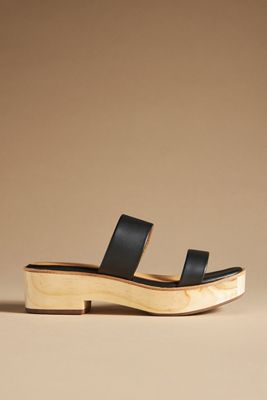 Nisolo Double-Strap Wood-Bottom Heels