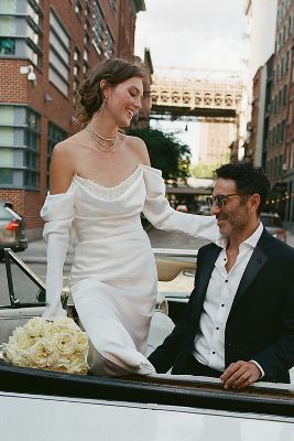 Off the Shoulder Silk Wedding Dresses