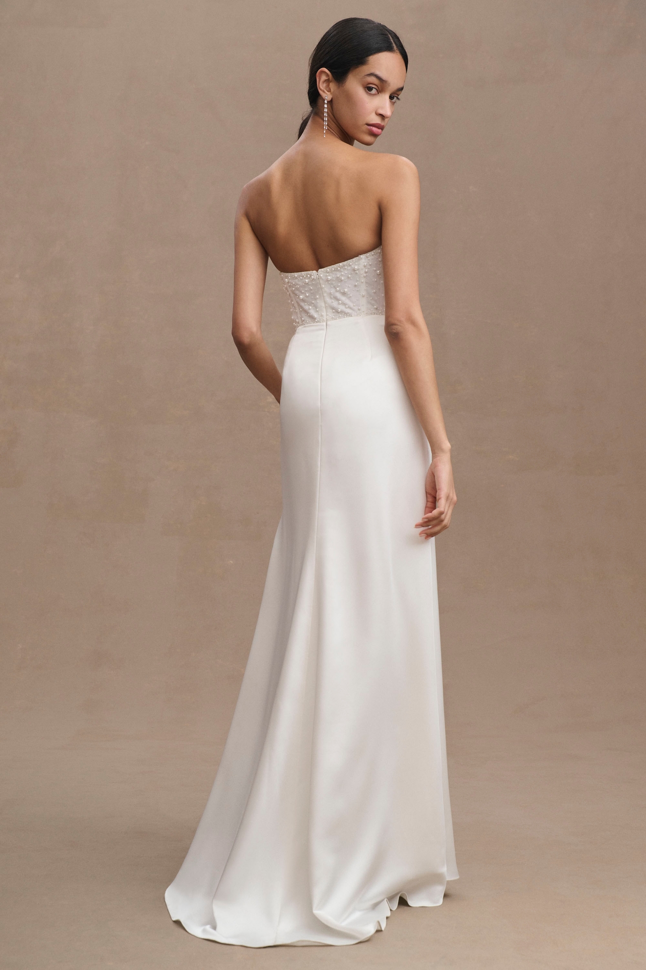 Watters Tilly Strapless Corset Front-Slit Wedding Gown