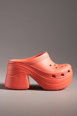 Shop Crocs Siren Heeled Clogs In Red