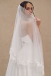Jenny by Jenny Yoo Madeline Floral Lace Appliqué Chapel Veil