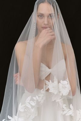 Jenny by Jenny Yoo Madeline Floral Lace Appliqué Chapel Veil