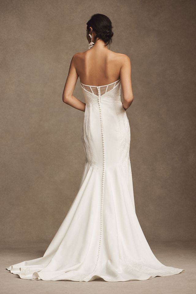 Jenny Yoo Naomi Strapless Crepe Wedding Gown