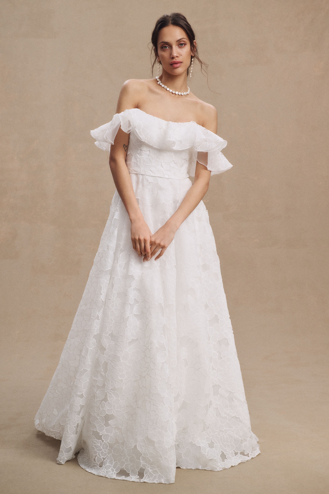 Jenny Yoo Priscilla Off-The-Shoulder Convertible Wedding Gown