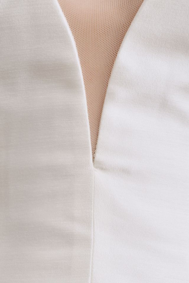 Jenny Yoo Tamson Satin Plunge Cutout A-Line Wedding Gown #8