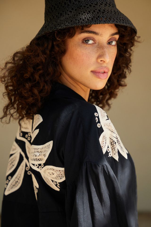 By Anthropologie Embroidered Buttondown Cover-Up Dress #3